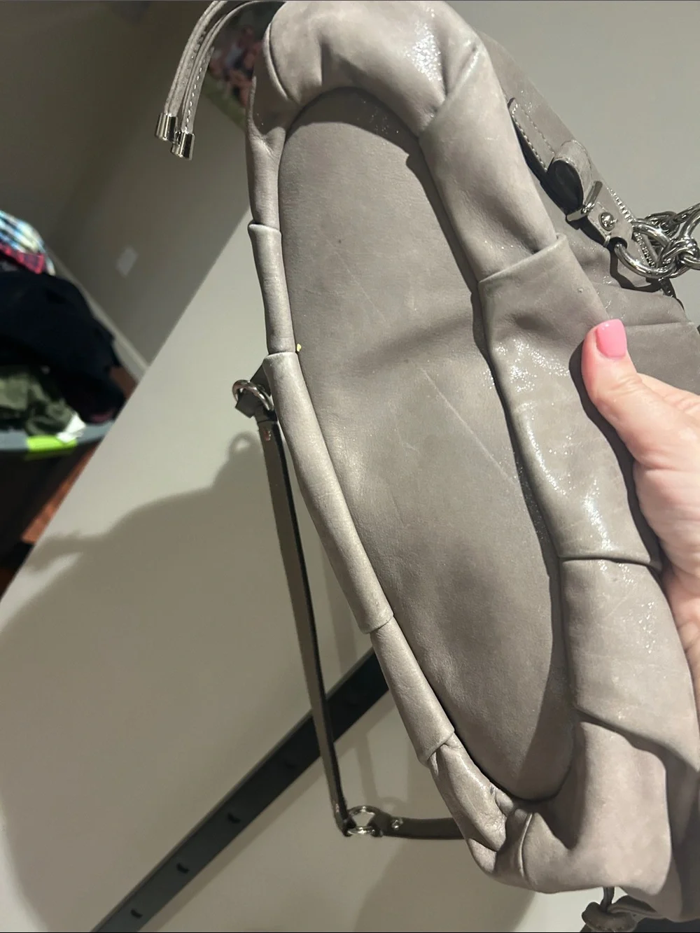 Coach Gray Women's Soft Leather Tote Handbag